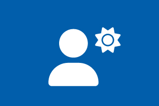 Icon of user and sun
