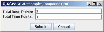 Enter total dose points and total time points in the boxes then submit