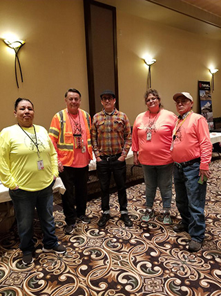Rodrigo Toscano (center) with Confederated Tribes of the Umatilla Indian Reservation Tribal Employment Rights Office leadership.