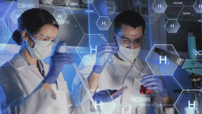 scientists using lab equiment