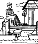 sailor with a boat tied to a dock