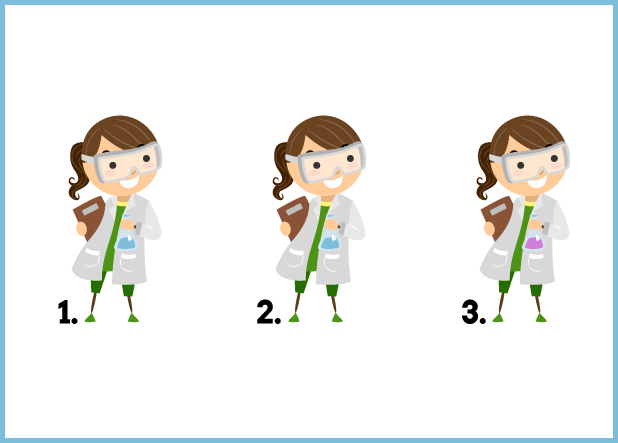 Girl Scientist with Flask and Clipboard