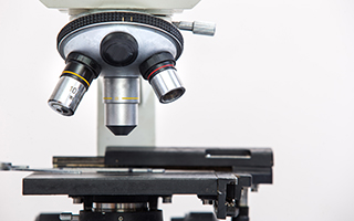 microscope on a white background
