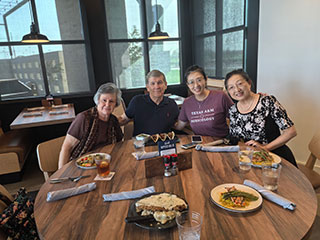 Wang with her parents