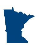 blue map of Minnesota
