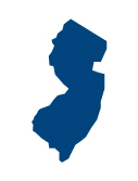 blue map of New Jersey