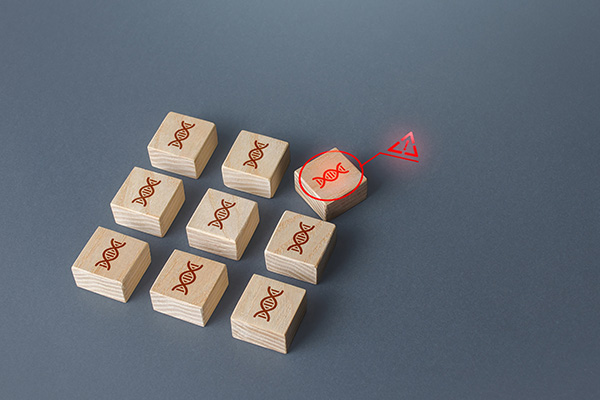 DNA written on wooden blocks