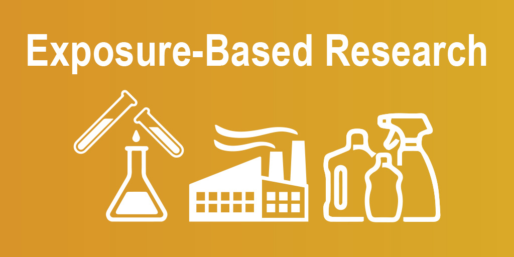 Exposure-based Research Programs, test tubes and flask, smokestacks, and household cleaners