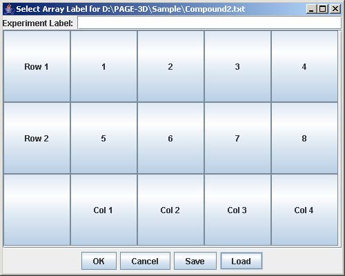 Select Array Label for Compound2.txt click on load