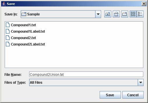 Compound2Union.txt typed into File Name