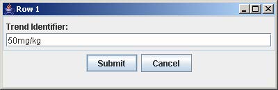 Enter trend identifier for row number in the text box then click submit