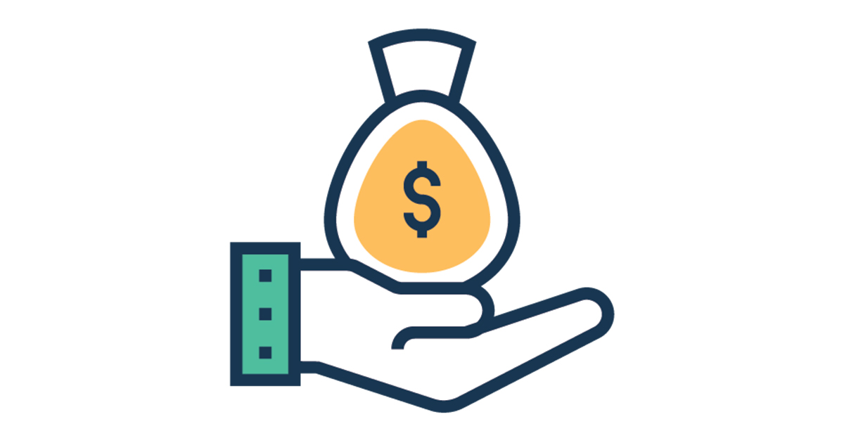 hand holidng a bag of money