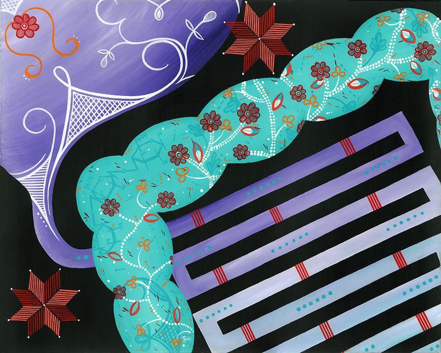 Art by Mallery Quetawki: Explaining the processes of microorganisms in the gut