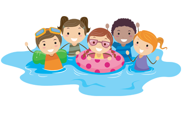 Children in water playing