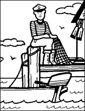 sailor with a boat tied to a dock