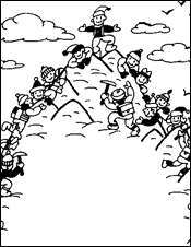 climbing a mountain