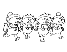 Exercising children staying healthy