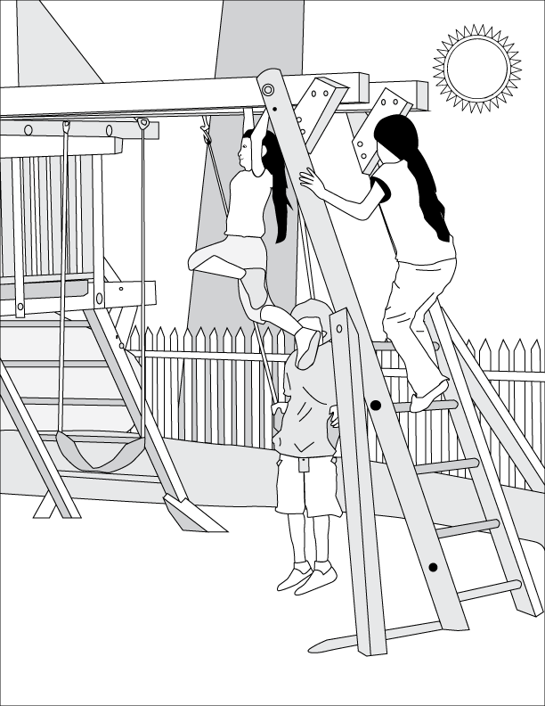 playing outside drawing