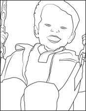 A boy on a swing
