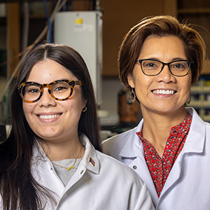 Diana Aga, Ph.D., right, and Karla Ríos-Bonilla, left