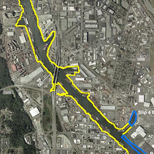 map Superfund study area of lower Duwamish Waterway