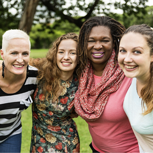 women smiling