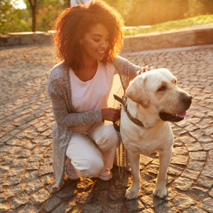 A woman and a dog