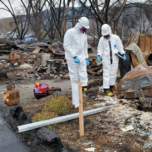 Wildfire cleanup in Almeda, Oregon