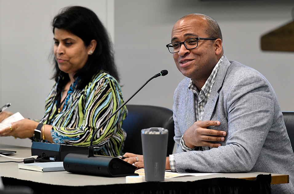 Suchandra Bhattacharjee, Ph.D., left, and Jason Watts, M.D., Ph.D.