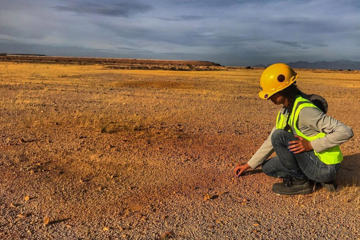 Lydia Jennings, Ph.D. doing field work