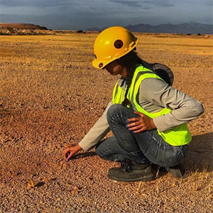 Lydia Jennings, Ph.D. doing field work