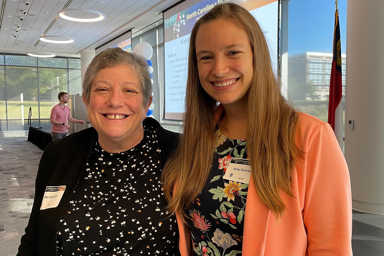 Dori Germolec, Ph.D., and Anika Dzierlenga, Ph.D., right