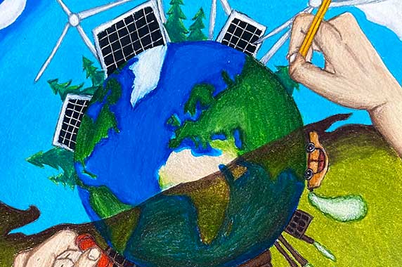 NCA5 also featured the work of 92 artists, including Ritika S., an eighth grader who was honored as a youth entry award winner. (Image courtesy of NCA5)