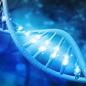 DNA chain on blue background