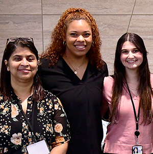 NIEHS Scholars Connect Program Spring 2024 Annual Symposium. From left to right: Suchandra Bhattacharjee, Ph.D., Giovonnii Nelson, Fiona Daly