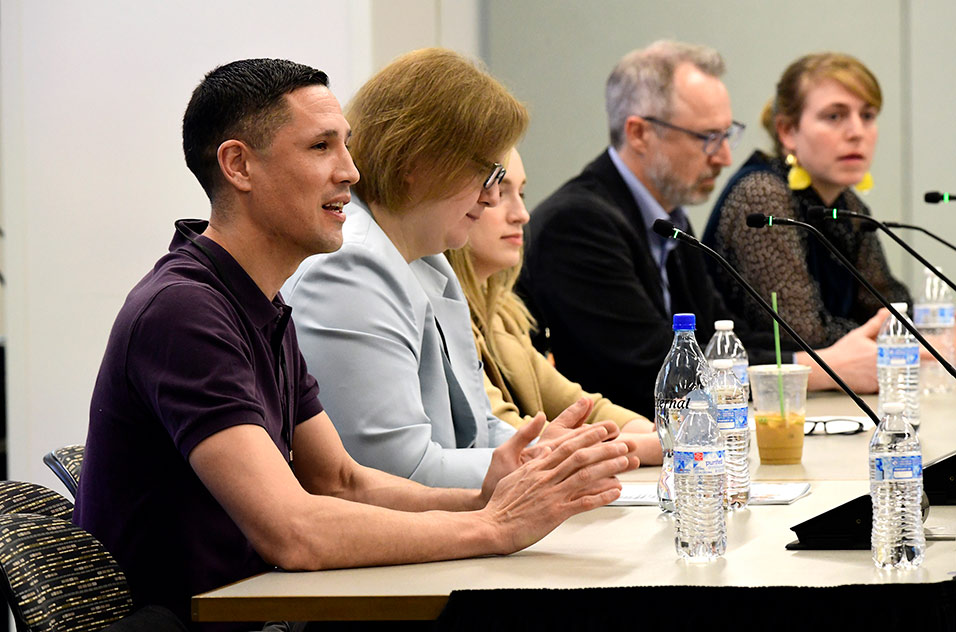 Joe Dahl, Ph.D., left, on panel during event
