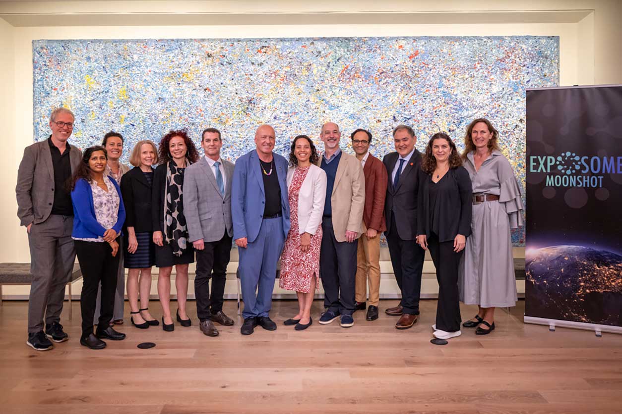 Forum organizing committee members photographed May 14 in Washington D.C. From left to right: Vermeulen, Senthil, Habre, Bennett, Thuault-Restituito, Miller, Hartung, Sillé, Balshaw, Patel, Sarigiannis, Januario, Klánová. (Photo courtesy of Johns Hopkins)