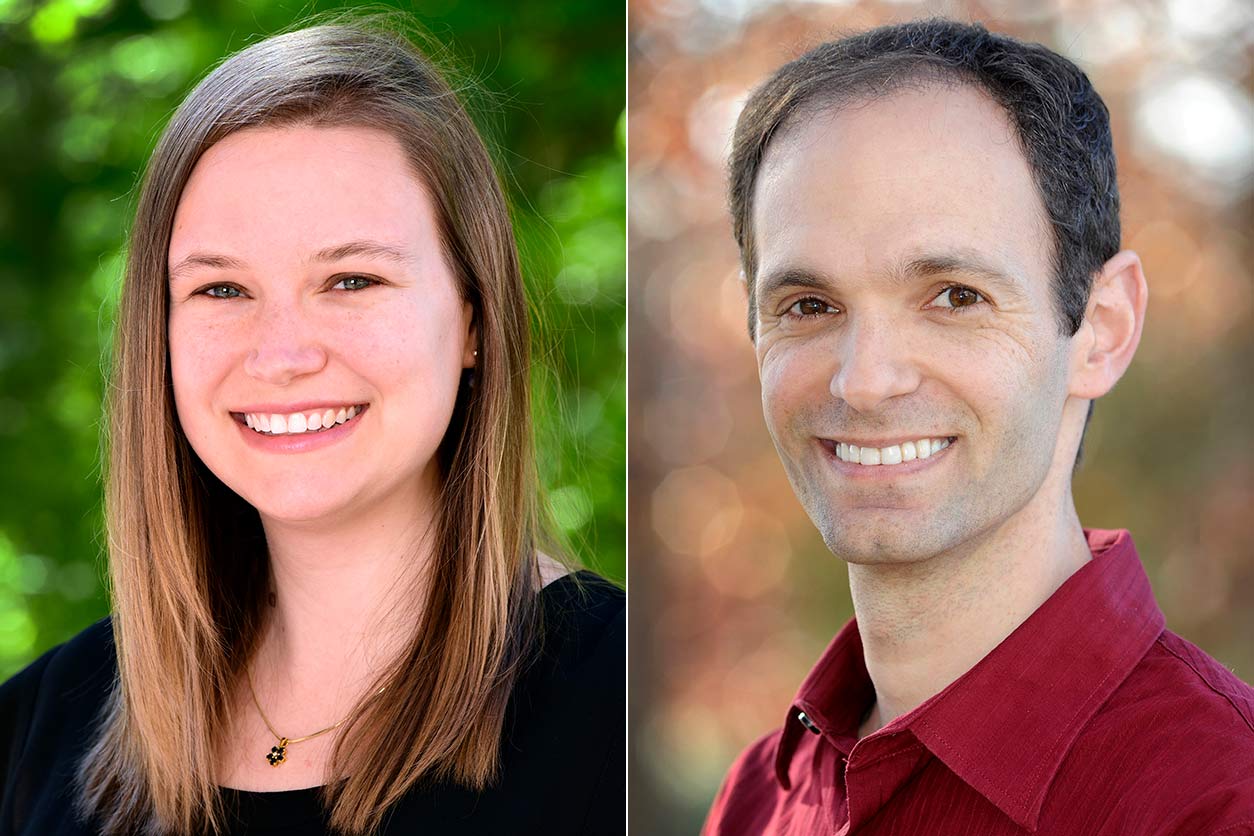 Anika Dzierlenga, Ph.D., left, and Jonathan Hollander, Ph.D., right
