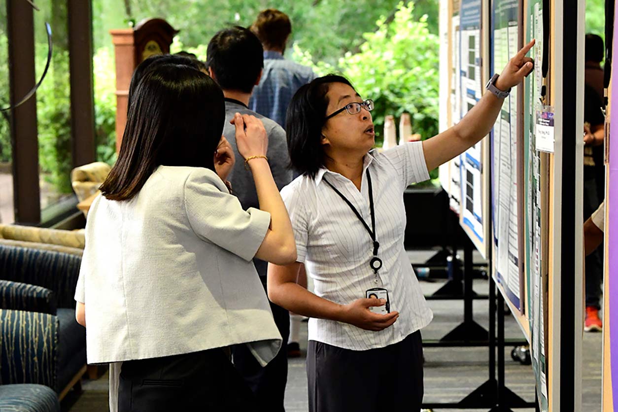 Trainees and staff presented their posters in two sessions, allowing them to hone their presentation skills and explore their colleagues’ work