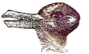 A rabbit, looking right? Or a duck, looking left?