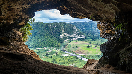high-altitude view of Puerto Rico
