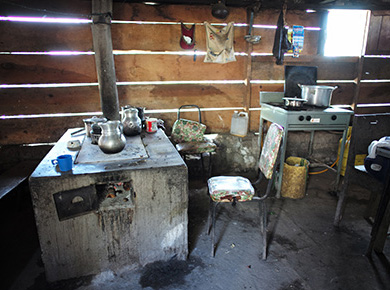 traditional Guatemalan stove and a liquified petroleum gas stove