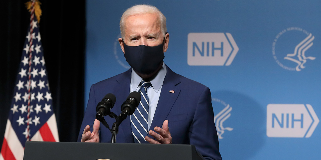 President Joe Biden gives remarks at NIH