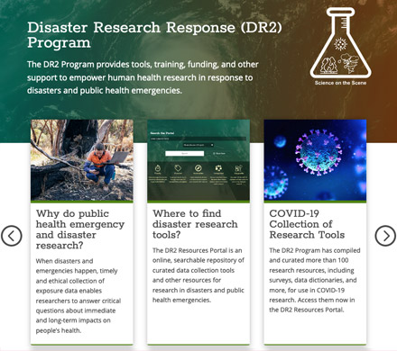 screenshot of the new DR2 Program Webpage