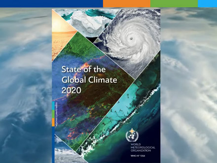 video still showing the graphic for State of the Global Climate 2020