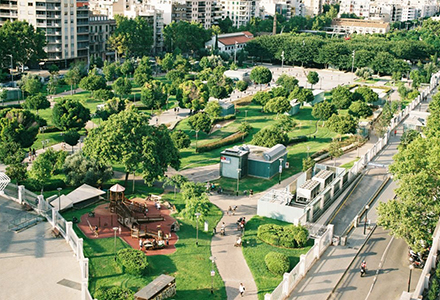 architectural rendering of an urban park