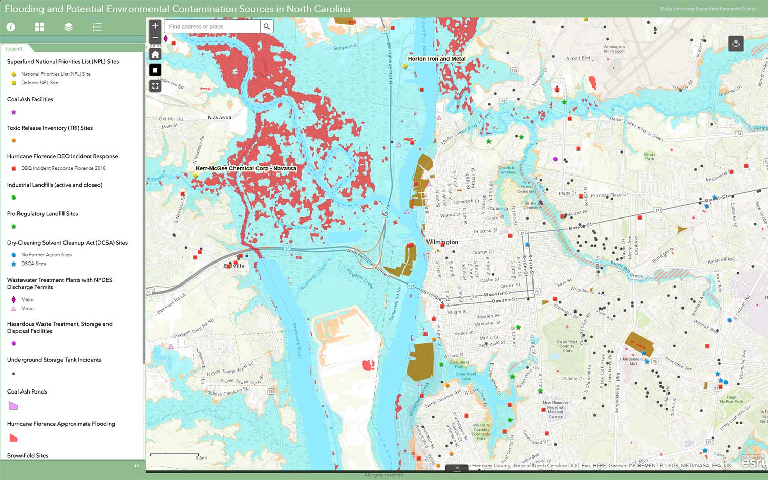 screenshot of map