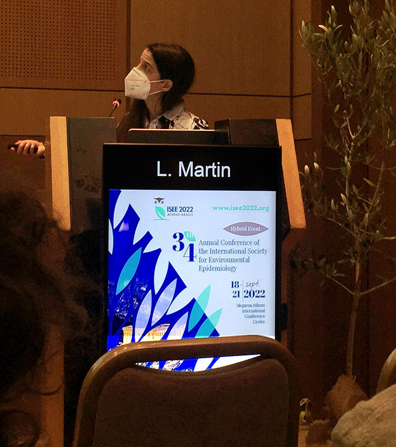 Lindsey Martin, Ph.D., presenting at ISEE 2022