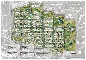 map of greenspace in an area of Houston