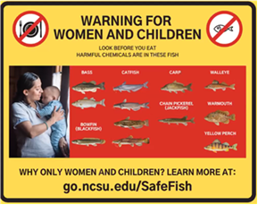 UNC SRP developed signs to communicate the risk of eating fish
